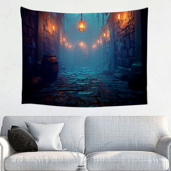 RKSupls Scary Medieval Catacombs Tapestry, Halloween Theme Tapestry Suitable for Hanging for Decorative Wall Hanging, Decorative Bedroom, Living Room Decoration - 40*30in