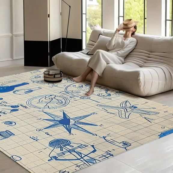 RKSupls Science Chemistry Geometry Math Nerd Geek and Genius  Soft Fluffy Velvet Area Rug   for Living Room Bedroom, Non-Slip Washable Carpet, Modern Minimalist Home Decor Floor Mat