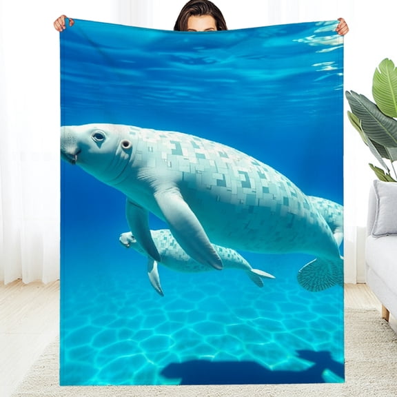 RKSupls Seal Marine Animal Ocean Soft Flannel Throw Blanket, Lightweight Fuzzy Warm Cozy Blanket for Couch Bed Home Travel Decor