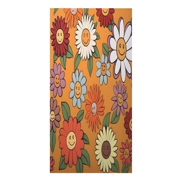 RKSupls Smiley Face Daisies Cartoon Microfiber Beach Towel Absorbent Compact Towels for Swimming Pool Beach Travel Things for Vacation Essentials Adult Gift,61.4×30.3Inch