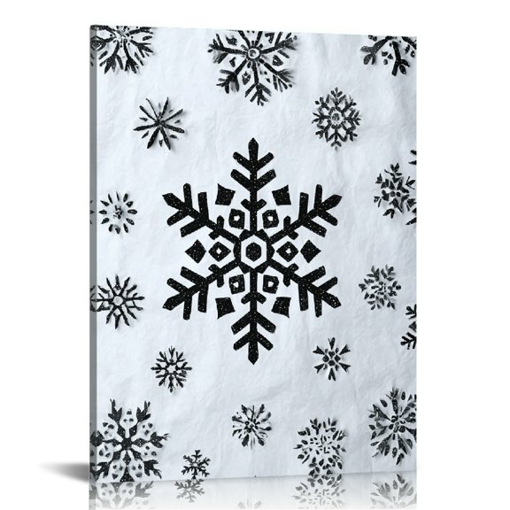 RKSupls Snowflake Signs Canvas Wall Art, Canvas Prints Wall Art for Living Room Bedroom Bathroom Office, Art Print Painting for New Year Home Decorations,16x20in