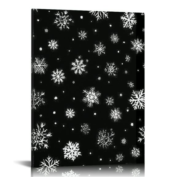 RKSupls Snowflake Signs Canvas Wall Art, Canvas Prints Wall Art for Living Room Bedroom Bathroom Office, Art Print Painting for New Year Home Decorations,16x20in