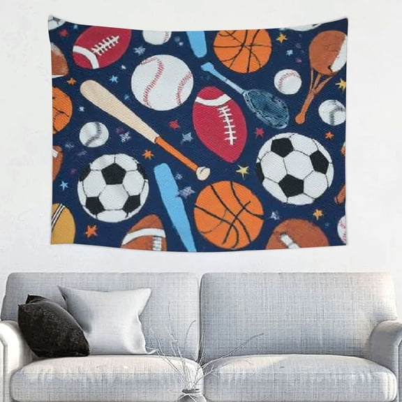 RKSupls Soccer Baseball Basketball Sports Tapestry, Home Tapestry Suitable for Hanging for Decorative Wall Hanging, Decorative Bedroom, Living Room Decoration - 40*30in