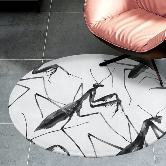 RKSupls Spider Web Dark Pattern Watercolor Round Flannel Floor Mat, Soft Non-Slip Washable Rug suitable for Living Room Bedroom Study, Decorative Floor Rug