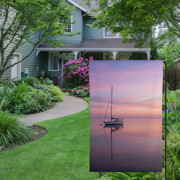RKSupls Spring Summer Garden Flag Double Sided Lavender Twilight Sail Linen Welcome Yard House Outside Outdoor Decoration,12*18 inch