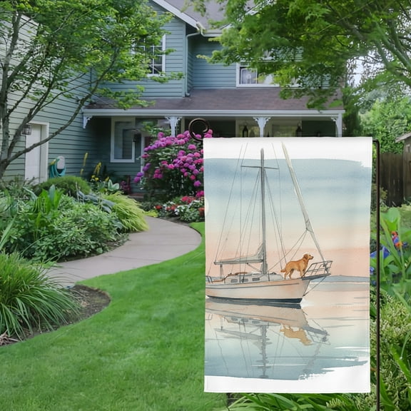 RKSupls Spring Summer Garden Flag Double Sided Watercolor Captain’s Companion Linen Welcome Yard House Outside Outdoor Decoration,12*18 inch