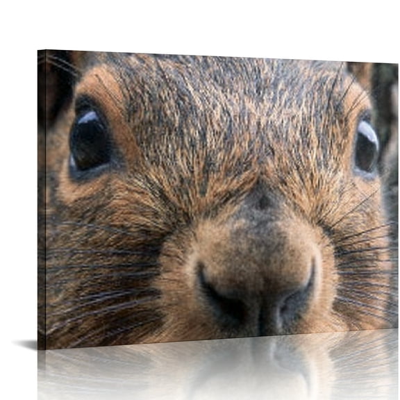 RKSupls Squirrel Close-Up Canvas Wall Art, Wildlife Realism Wall Decor Print, Modern Artwork for Living Room Bedroom Office Home Decor