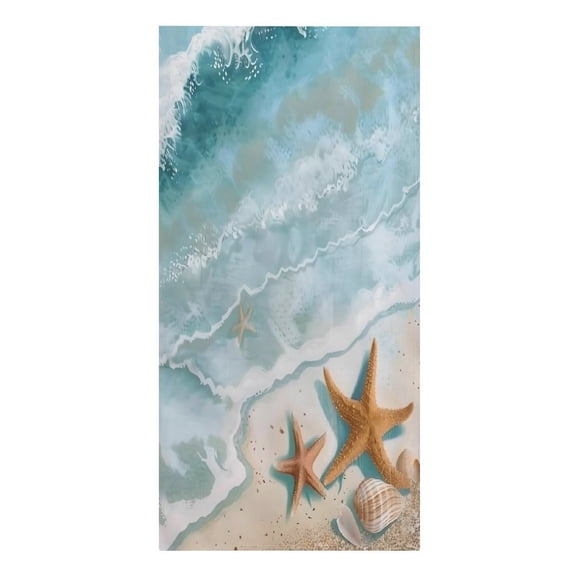 RKSupls Starfish Shells Beach Sunrise Microfiber Beach Towel Absorbent Compact Towels for Swimming Pool Beach Travel Things for Vacation Essentials Adult Gift,61.430.3Inch