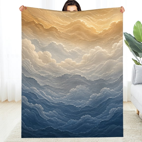 RKSupls Sunset Cloud Sky Decorative Blanket, All-Season Comfort Lightweight All-Season Blanket , Soft Throw for Couch, Travel, Camping