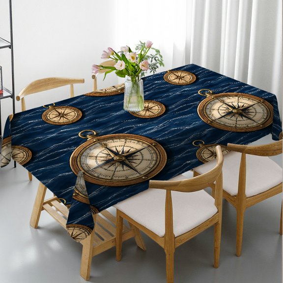RKSupls Tablecloths for dining table - vintage compass nautical pattern background Print, Holiday-Themed Design Kitchen Accessories Rectangular Tablecloth, Cafe, dinner, picnic