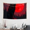thumbnail image 1 of RKSupls Tapestry Wall Hanging Art, Black Wolf Howling at Red Blood Moon in Forest Tapestry Decoration for Daily Bedroom, Dorm, Living Room, Apartment Hallway Home Decor, 1 of 5
