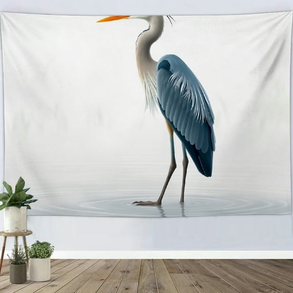 RKSupls Tapestry Wall Hanging Art, Blue Heron Water Reflection Tapestry Decoration for Daily Bedroom, Dorm, Living Room, Apartment Hallway Home Decor