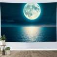 thumbnail image 1 of RKSupls Tapestry Wall Hanging Art, Full Moon Over Ocean at Night Tapestry Decoration for Daily Bedroom, Dorm, Living Room, Apartment Hallway Home Decor, 1 of 5