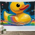 thumbnail image 1 of RKSupls Tapestry Wall Hanging Art, Yellow Rubber Duck Rainbow Float Tapestry Decoration for Daily Bedroom, Dorm, Living Room, Apartment Hallway Home Decor, 1 of 5