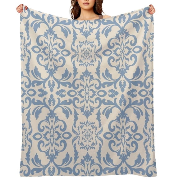 RKSupls Textile Abstract Flower Pattern Soft Flannel Throw Blanket, Lightweight Fuzzy Warm Cozy Blanket for Couch Bed Home Travel Decor