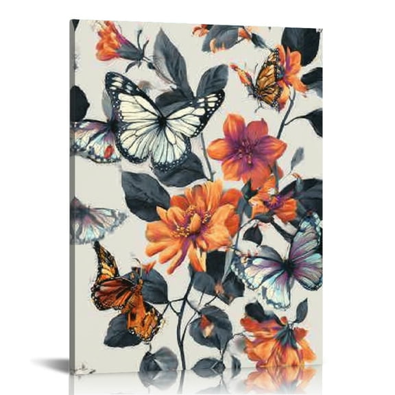 RKSupls Thin Monarch Butterfly Canvas Wall Art, Canvas Prints Wall Art for Living Room Bedroom Entryway Office, Art Print Painting for New Year Home Decorations,12x16in