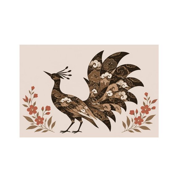 RKSupls Traditional Dancer Batik Silhouette Linen Placemats 30x45cm Straight Edge Stain Resistant Washable Non-Slip Table Mats Table for Kitchen Dining Room Home