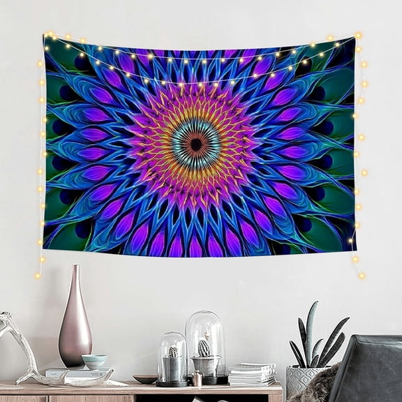 RKSupls Trippy Boho Mandala Tapestry, Home Tapestry Suitable for Hanging for Decorative Wall Hanging, Decorative Bedroom, Living Room Decoration - 60*40in