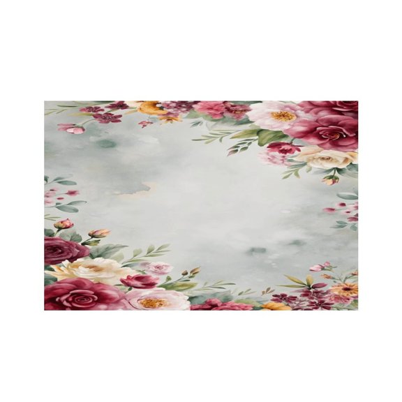 RKSupls Tropical Lily Leaf Vector Pattern Linen Placemats 30x45cm Straight Edge Stain Resistant Washable Non-Slip Table Mats Table for Kitchen Dining Room Home