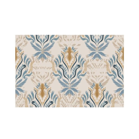 RKSupls Vector Seamless Floral Pattern Linen Placemats 30x45cm Straight Edge Stain Resistant Washable Non-Slip Table Mats Table for Kitchen Dining Room Home