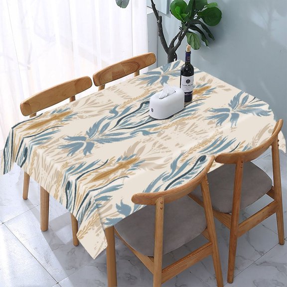 RKSupls Vector Seamless Floral Pattern Rectangle Dining Tablecloth, Washable Wipeable Stain & Wrinkle Resistant Polyester Tablecloth for Kitchen Picnic Party