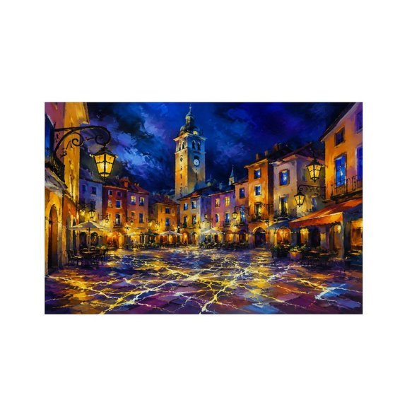 RKSupls Venice Canal Twilight Linen Placemats 30x45cm Straight Edge Stain Resistant Washable Non-Slip Table Mats Table for Kitchen Dining Room Home