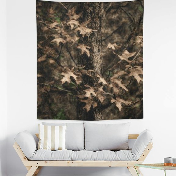 RKSupls Vertical Tapestry Wall Hanging, Rustic Dry Oak Leaf Earth Tone Autumn Tree Tapestry Wall Decor for Bedroom, Dorm Room, Living Room, Apartment, College Dorm Home Decor