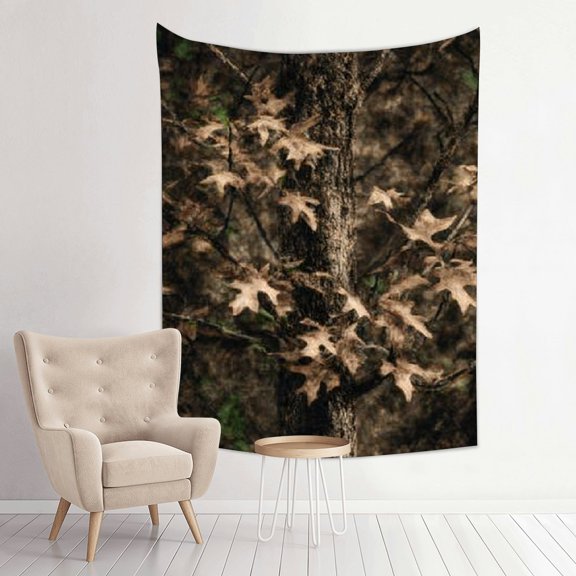 RKSupls Vertical Tapestry Wall Hanging, Rustic Dry Oak Leaf Earth Tone Autumn Tree Tapestry Wall Decor for Bedroom, Dorm Room, Living Room, Apartment, College Dorm Home Decor