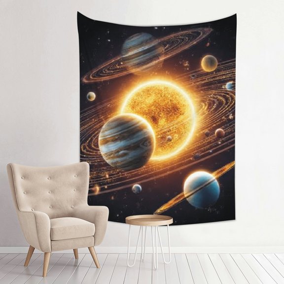 RKSupls Vertical Tapestry Wall Hanging, Solar System Planets Tapestry Wall Decor for Bedroom, Dorm Room, Living Room, Apartment, College Dorm Home Decor
