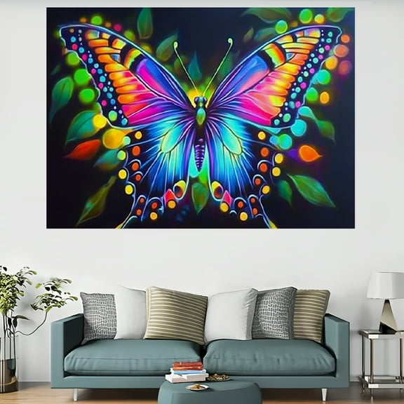 RKSupls Vibrant Colors, Soft Polyester Rainbow Butterfly Tapestry Tapestry,Home Tapestry Suitable for Hanging for Decorative Wall Hanging, Decorative Bedroom, Living Room Decoration - 60x40in