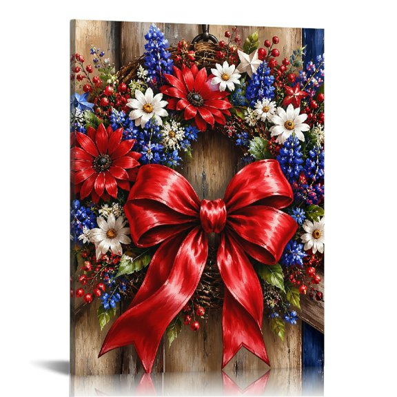 RKSupls Vintage Barn Patriotic Decor Wall Decor
, Canvas Wall Art, Ready to Hang Bathroom Bedroom Kitchen Staircase Wall Decor Prints