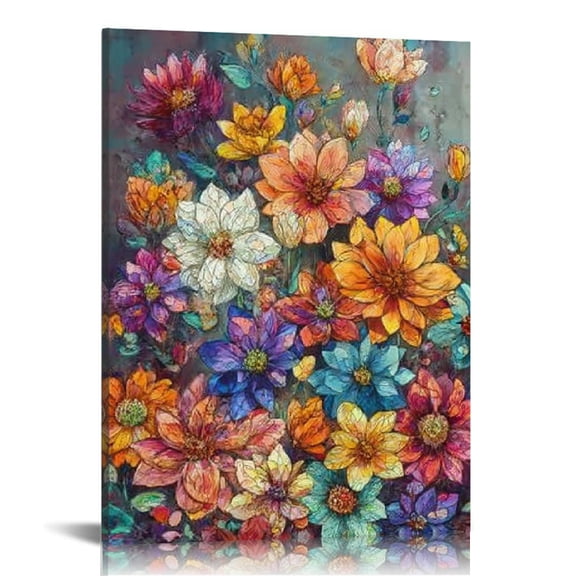 RKSupls Vintage Floral Sign Canvas Wall Art, Canvas Prints Wall Art for Living Room Bedroom Bathroom Office, Art Print Painting for Home Decorations,12x16in