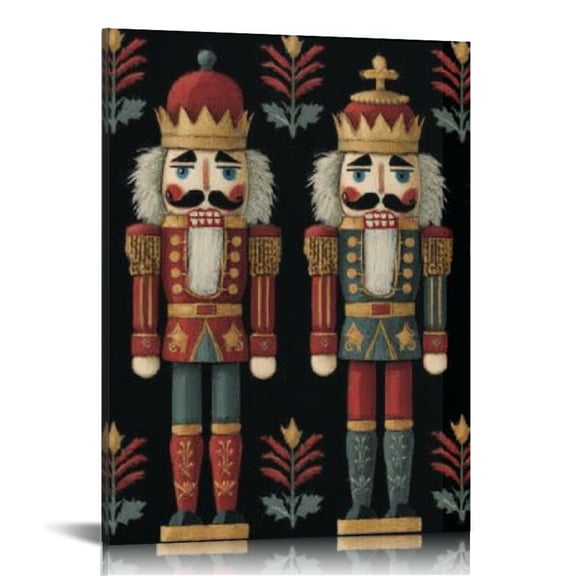 RKSupls Vintage Nutcracker Soldier Canvas Wall Art, Canvas Prints Wall Art for Living Room Bedroom Entryway Office, Art Print Painting for New Year Home Decorations,12x16in