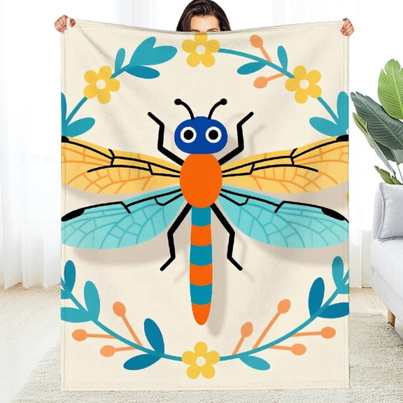 RKSupls Warm and Cozy Throw, boho bug butterfly Fuzzy Bedding Blanket for the Couch - Cozy Lightweight Soft Throw for Couch, Travel, Camping