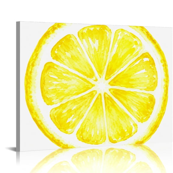RKSupls Watercolor Lemon Slice Modern Wall Decor, Ready to Hang, Wall Art Canvas Print Bathroom Bedroom Kitchen Hallway Wall Decor Prints