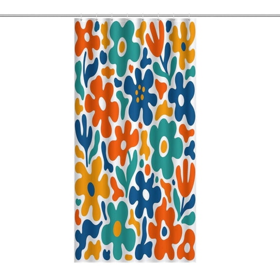 RKSupls Waterproof Shower Curtain, Abstract Flower Pattern Polyester Shower Curtain with Hooks for Chic Elegant Home Bathtub Bathroom Decor Washable