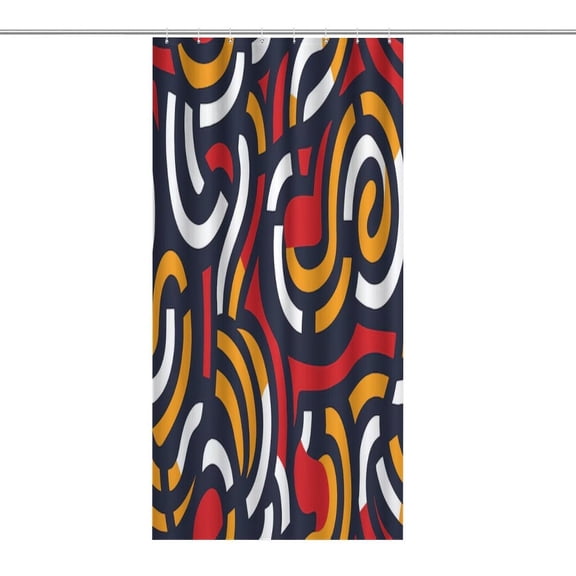 RKSupls Waterproof Shower Curtain, Abstract Geometric Triangle Pattern Polyester Shower Curtain with Hooks for Chic Elegant Home Bathtub Bathroom Decor Washable