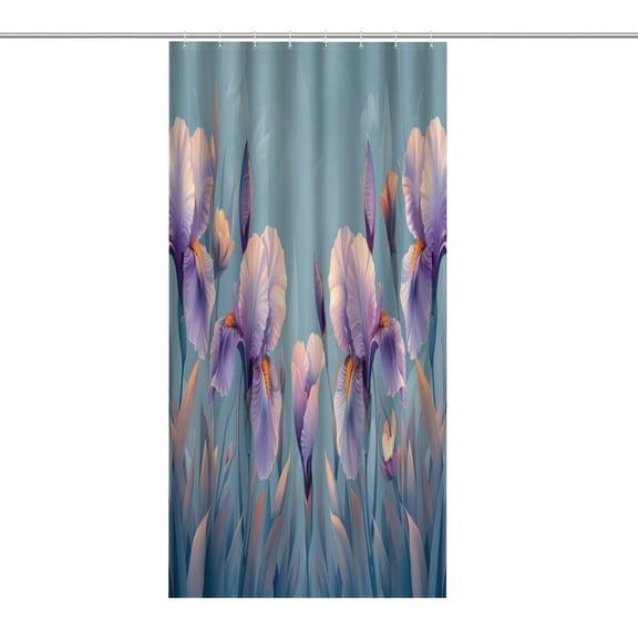 RKSupls Waterproof Shower Curtain, Blue Victorian Damask Pattern Polyester Shower Curtain with Hooks for Chic Elegant Home Bathtub Bathroom Decor Washable