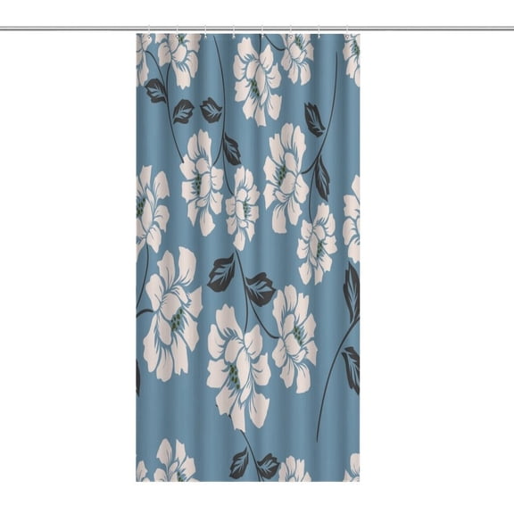 RKSupls Waterproof Shower Curtain, Floral Fabric Background Design Polyester Shower Curtain with Hooks for Chic Elegant Home Bathtub Bathroom Decor Washable