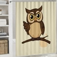 thumbnail image 1 of RKSupls Waterproof Shower Curtain, Friendly Cartoon Owl Waving Hello Polyester Shower Curtain with Hooks for Chic Elegant Home Bathtub Bathroom Decor Washable Curtains, 1 of 5