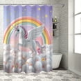 thumbnail image 1 of RKSupls Waterproof Shower Curtain, Magical Pegasus Unicorn Rainbow Pastel Clouds Polyester Shower Curtain with Hooks for Chic Elegant Home Bathtub Bathroom Decor Washable Curtains, 1 of 5