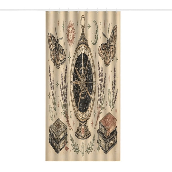 RKSupls Waterproof Shower Curtain, Mystical Hourglass Snake Key Polyester Shower Curtain with Hooks for Chic Elegant Home Bathtub Bathroom Decor Washable