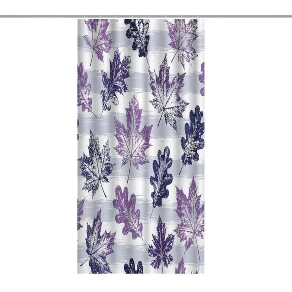 RKSupls Waterproof Shower Curtain, Purple Autumn Leaf Pattern Polyester Shower Curtain with Hooks for Chic Elegant Home Bathtub Bathroom Decor Washable