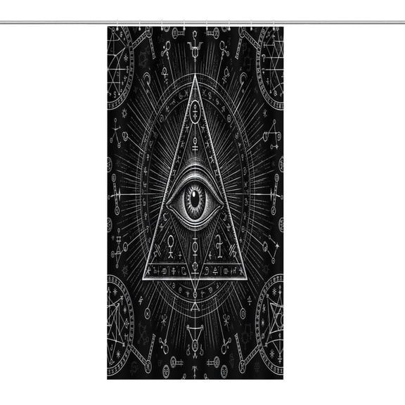 RKSupls Waterproof Shower Curtain, All Seeing Eye Pyramid Occult Polyester Shower Curtain with Hooks for Chic Elegant Home Bathtub Bathroom Decor Washable