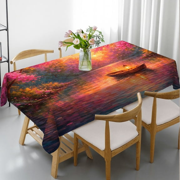 RKSupls White Cat Pop Art Portrait Rectangle Dining Tablecloth, Festive Table Setting - Holiday Party Tablecloth Rectangle Dining Tablecloth, Ideal for Kitchen Picnic Party