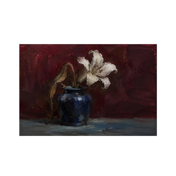 RKSupls White Lilyin Blue Vase Linen Placemats 30x45cm Straight Edge Stain Resistant Washable Non-Slip Table Mats Table for Kitchen Dining Room Home