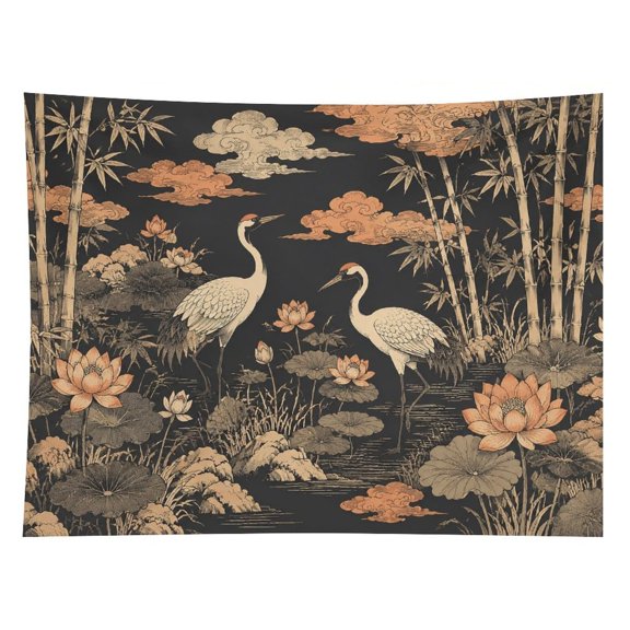 RKSupls Willow Boaton Moonlit Lake Polyester Wall Tapestry Anti Wrinkle Art Hanging Decor for Bedroom Living Room Home Holiday Decoration Gift