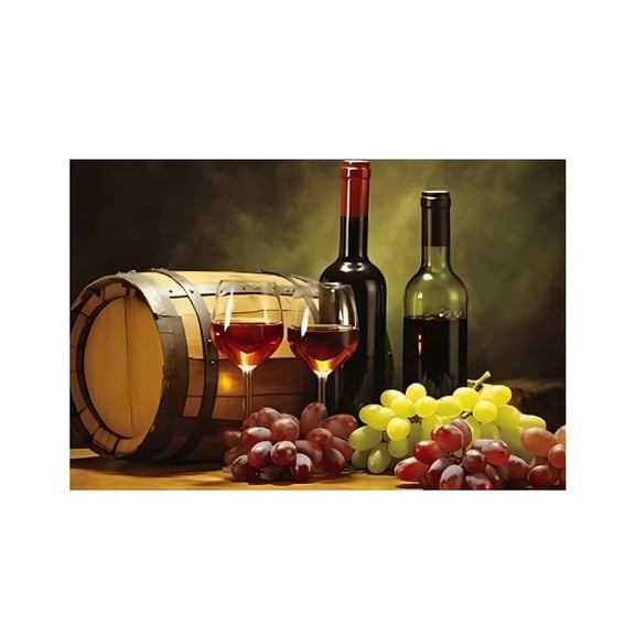 RKSupls Wine Grapes Barrel Glasses Linen Placemats 30x45cm Straight Edge Stain Resistant Washable Non-Slip Table Mats Table for Kitchen Dining Room Home