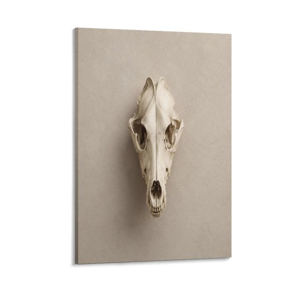 RKSupls Wolf Skull Wall Decor Canvas Wall Art Framed Painting, Modern Home Decor Print for Living Room Bedroom Office Wall Decoration