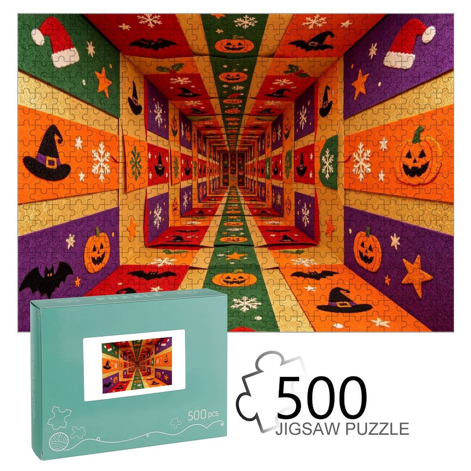 RKSupls Wooden Jigsaw Puzzle 300 500 1000 Pieces , Glitter Holiday ...